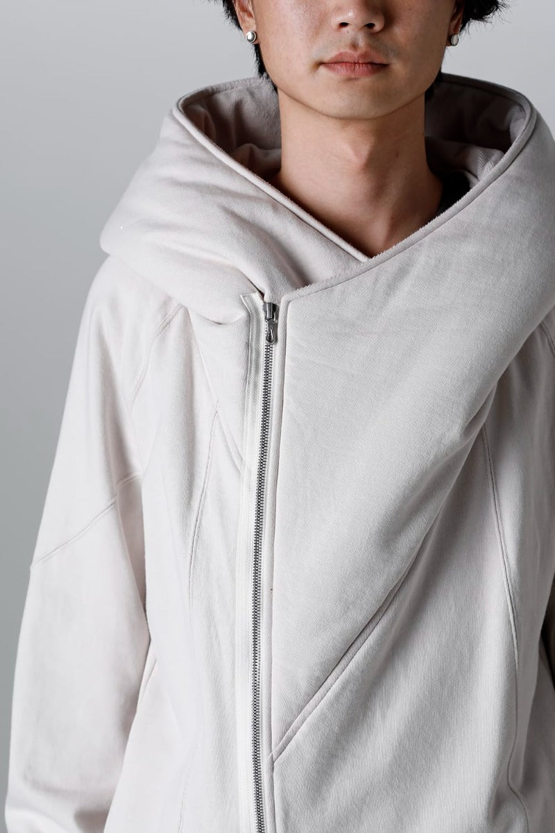 Cotton Sweat Glitch Zip Up Hoodie Plaster