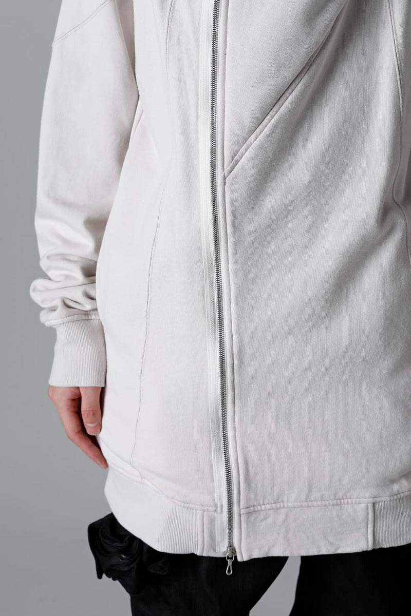 Cotton Sweat Glitch Zip Up Hoodie Plaster