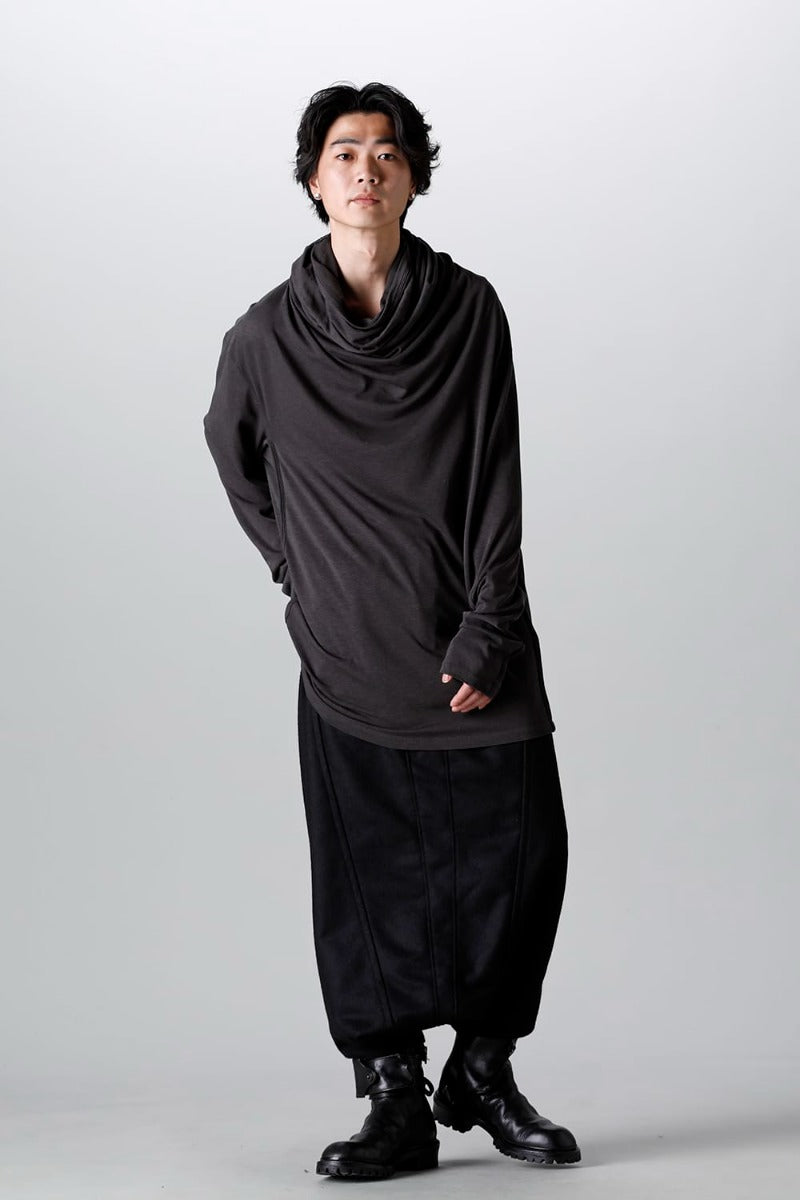 Cowl Neck Long sleeve Cutsewn Dark Gray