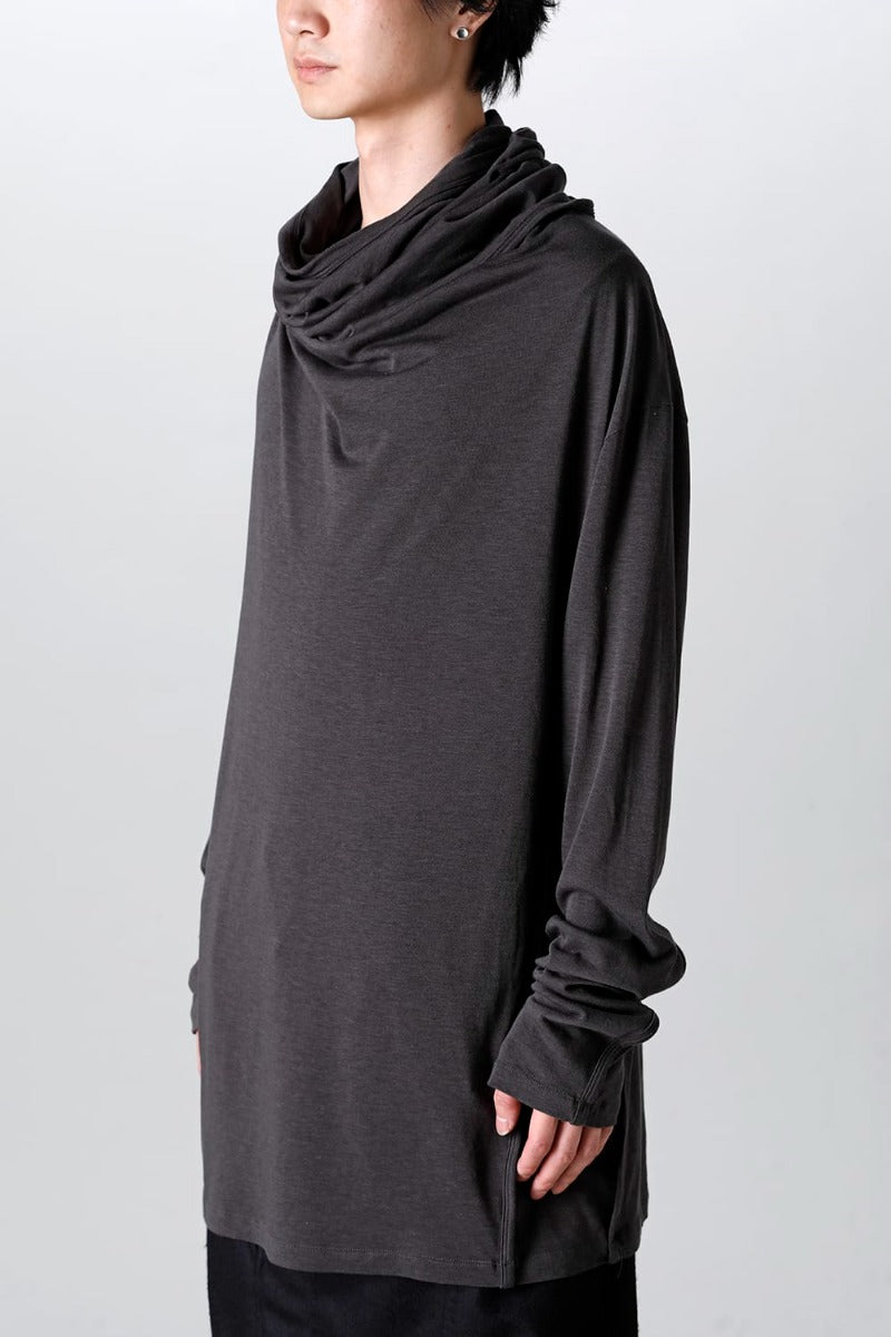 Cowl Neck Long sleeve Cutsewn Dark Gray