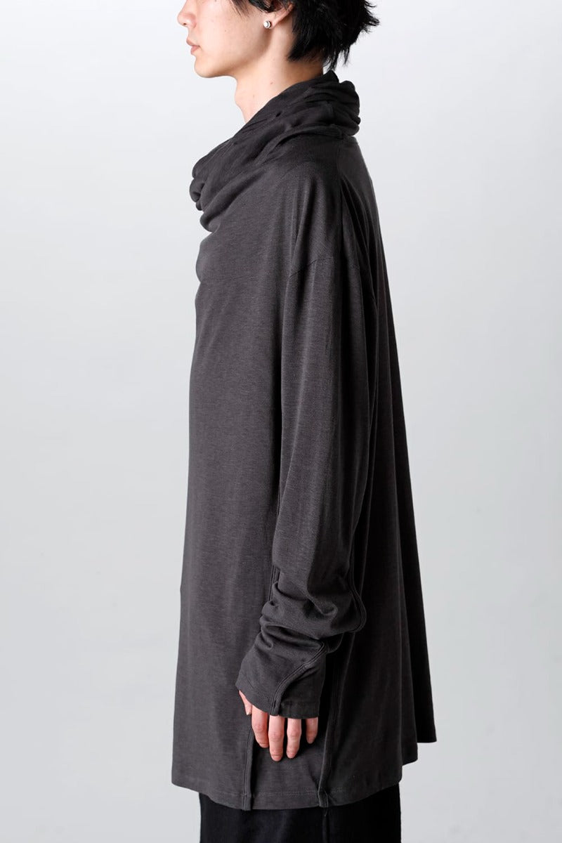 Cowl Neck Long sleeve Cutsewn Dark Gray