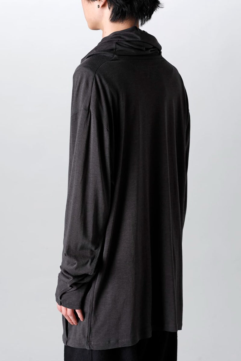 Cowl Neck Long sleeve Cutsewn Dark Gray