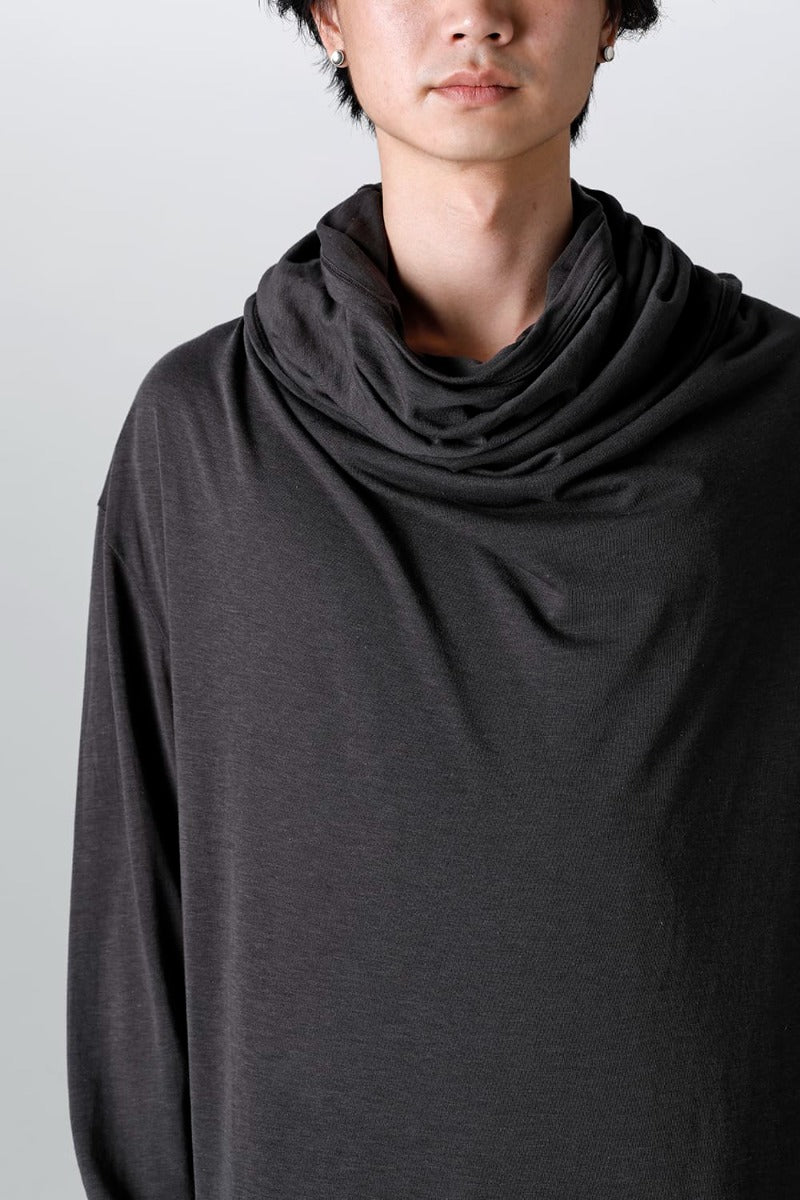 Cowl Neck Long sleeve Cutsewn Dark Gray