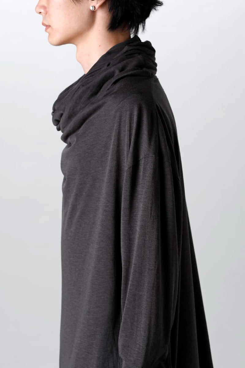 Cowl Neck Long sleeve Cutsewn Dark Gray