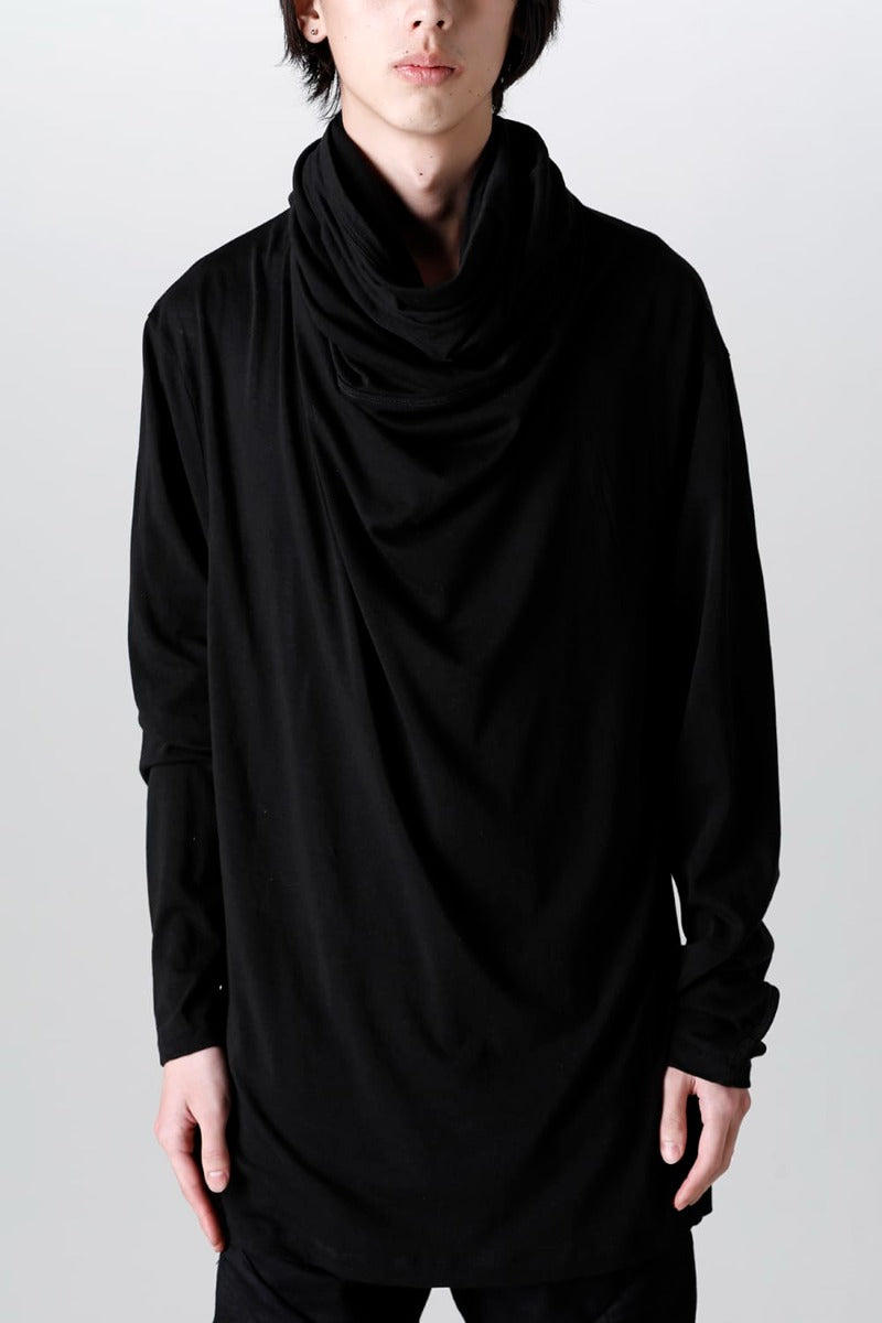 Cowl Neck Long sleeve Cutsewn Black