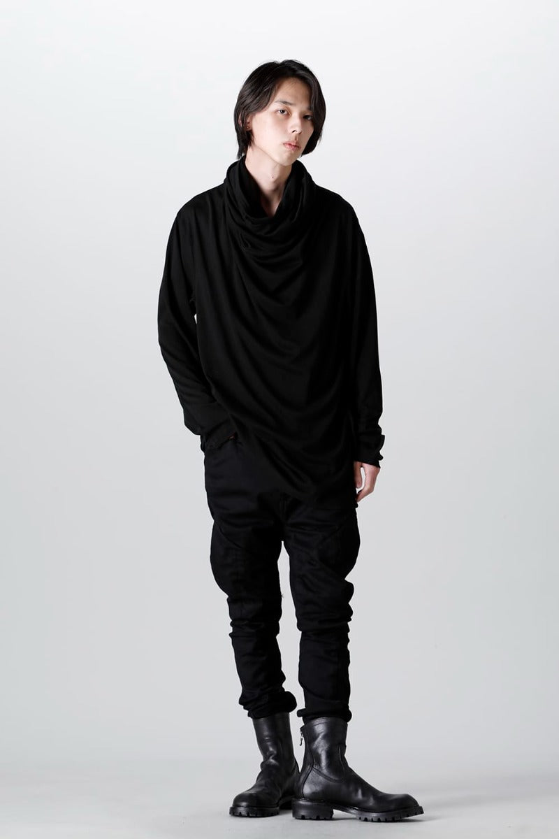 Cowl Neck Long sleeve Cutsewn Black