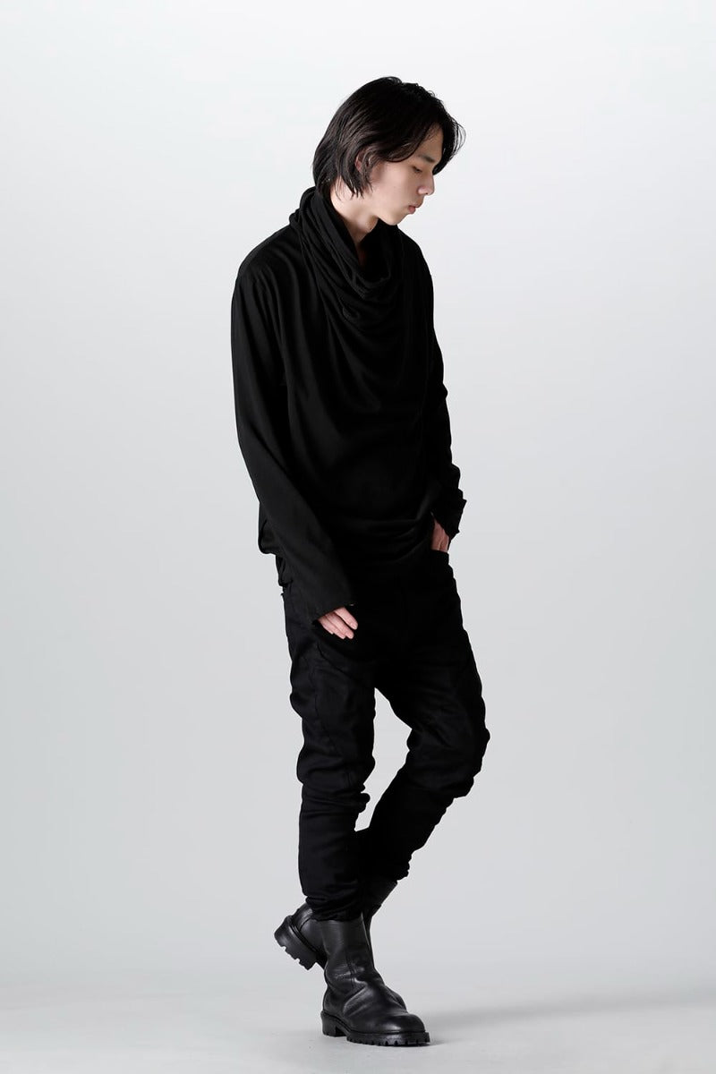 Cowl Neck Long sleeve Cutsewn Black