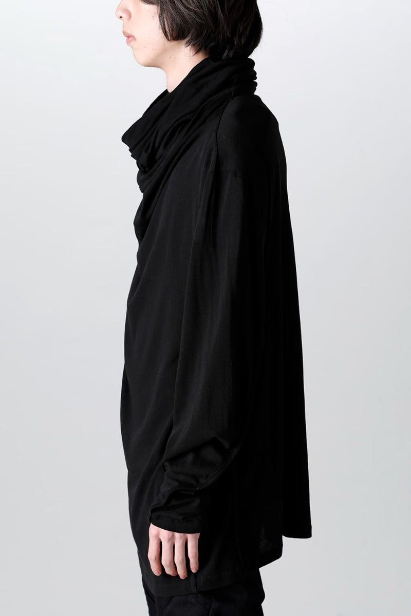 Cowl Neck Long sleeve Cutsewn Black