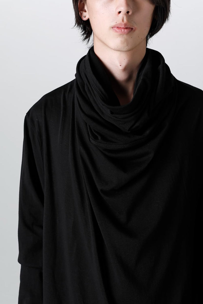 Cowl Neck Long sleeve Cutsewn Black