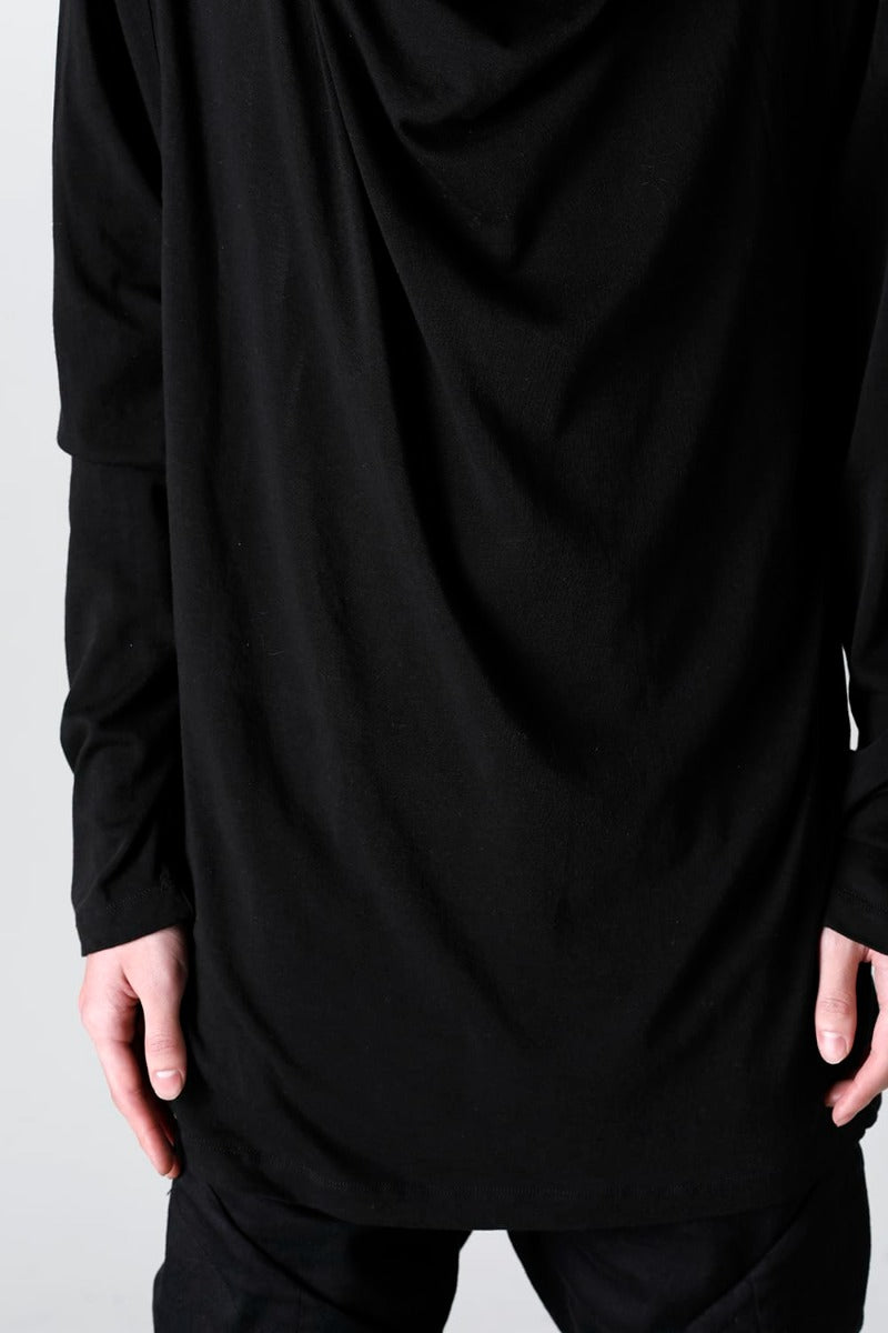 Cowl Neck Long sleeve Cutsewn Black