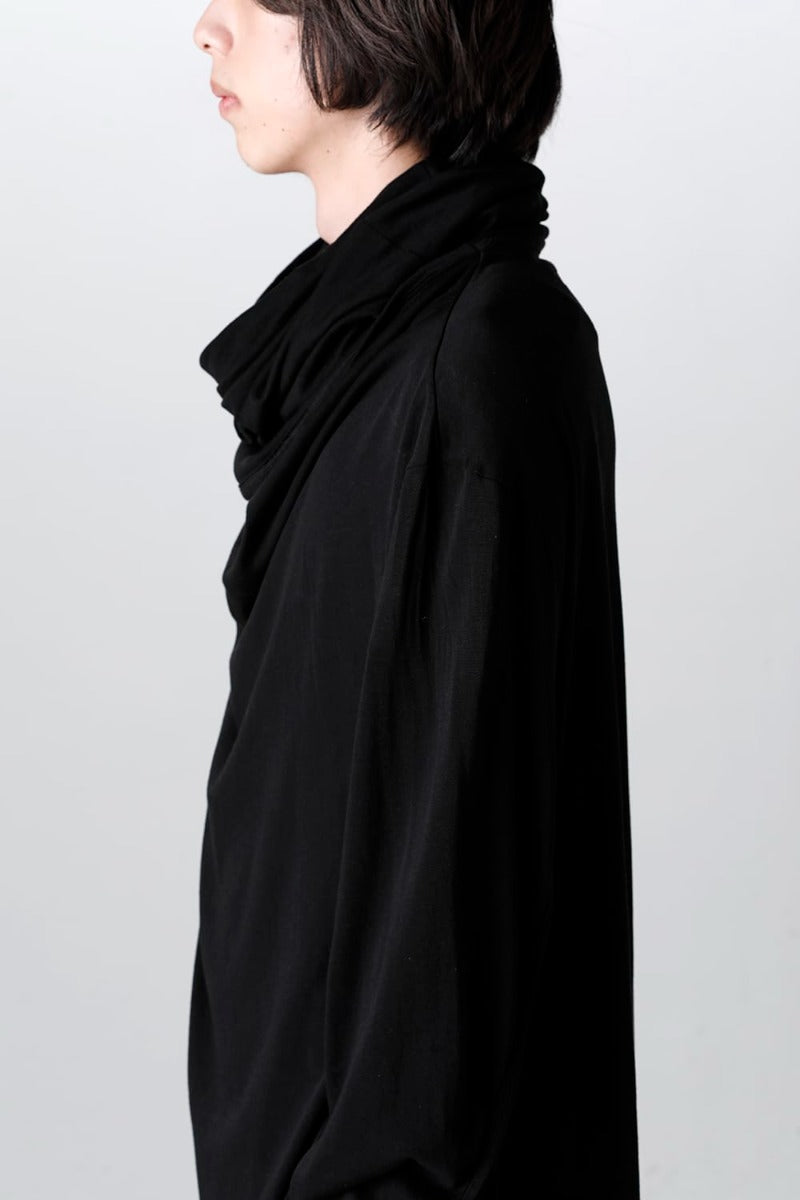 Cowl Neck Long sleeve Cutsewn Black