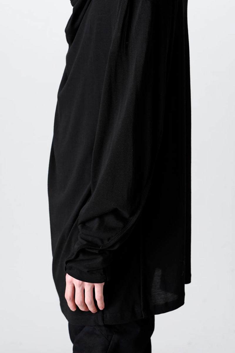 Cowl Neck Long sleeve Cutsewn Black