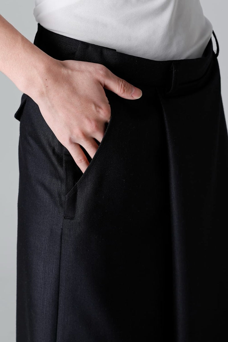 Wool/Nylon Serge Wide Pants