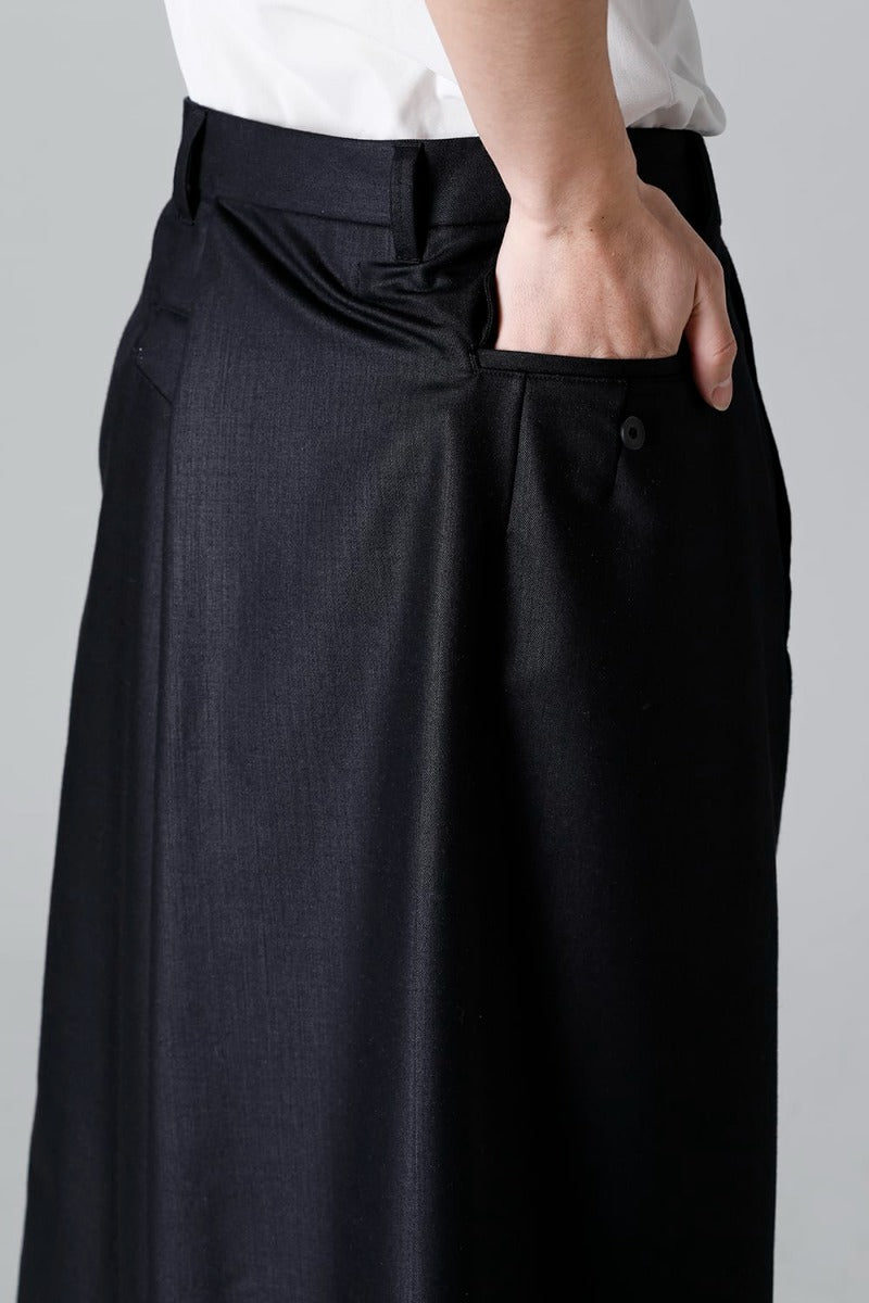 Wool/Nylon Serge Wide Pants