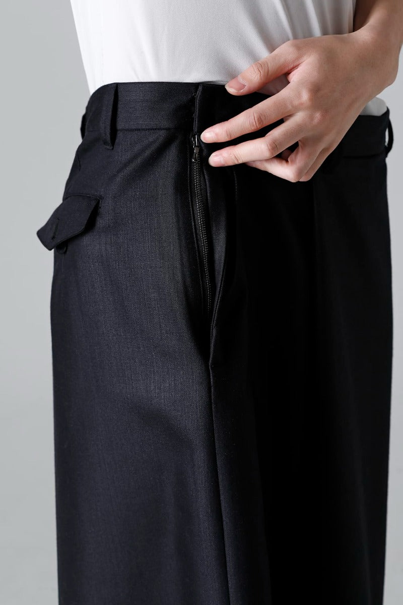 Wool/Nylon Serge Wide Pants