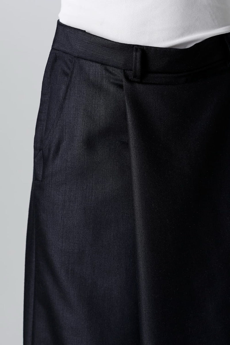 Wool/Nylon Serge Wide Pants