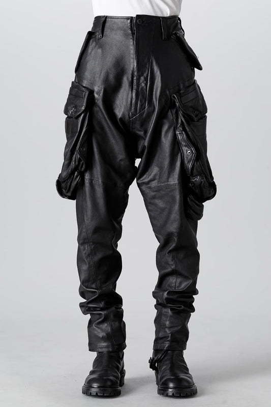 Lamb Leather Gas Mask Cargo Pants