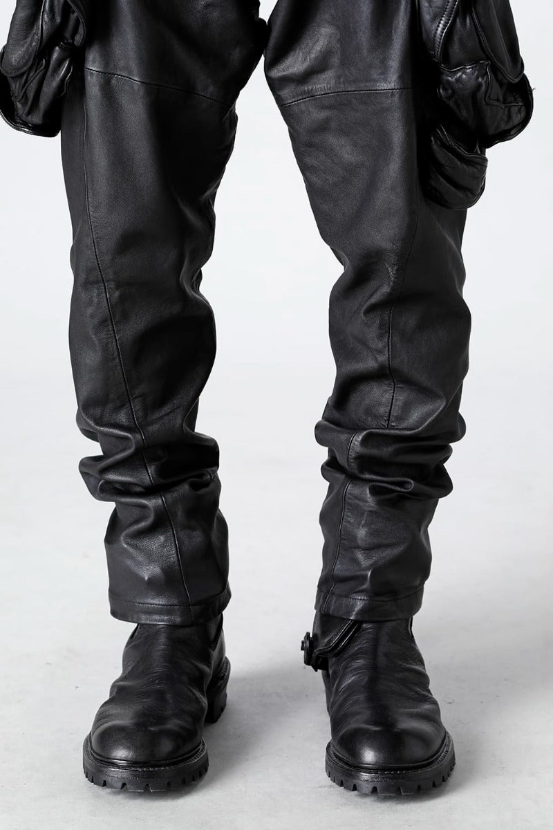 Lamb Leather Gas Mask Cargo Pants