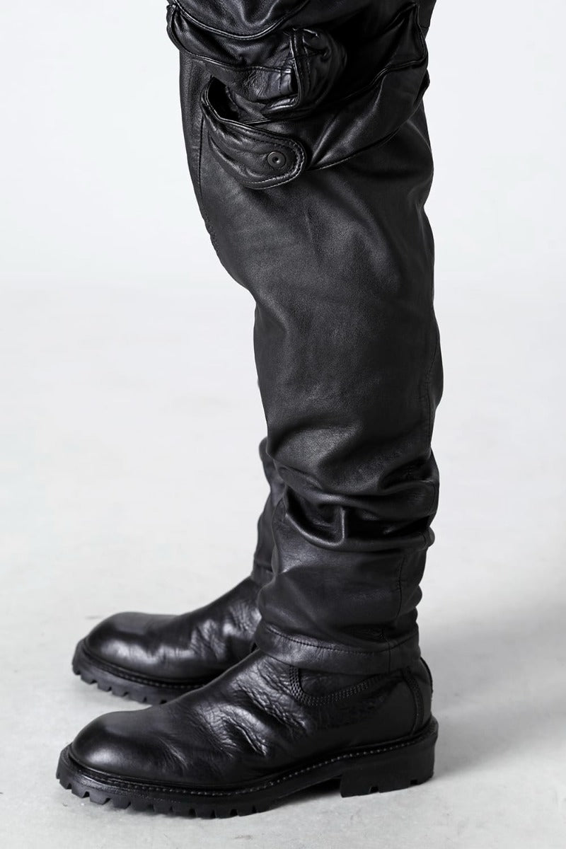 Lamb Leather Gas Mask Cargo Pants