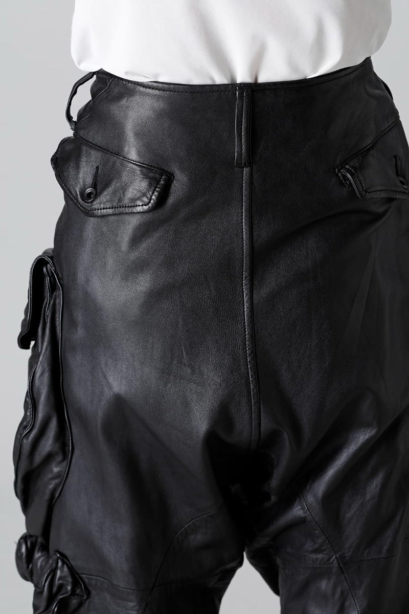 Lamb Leather Gas Mask Cargo Pants
