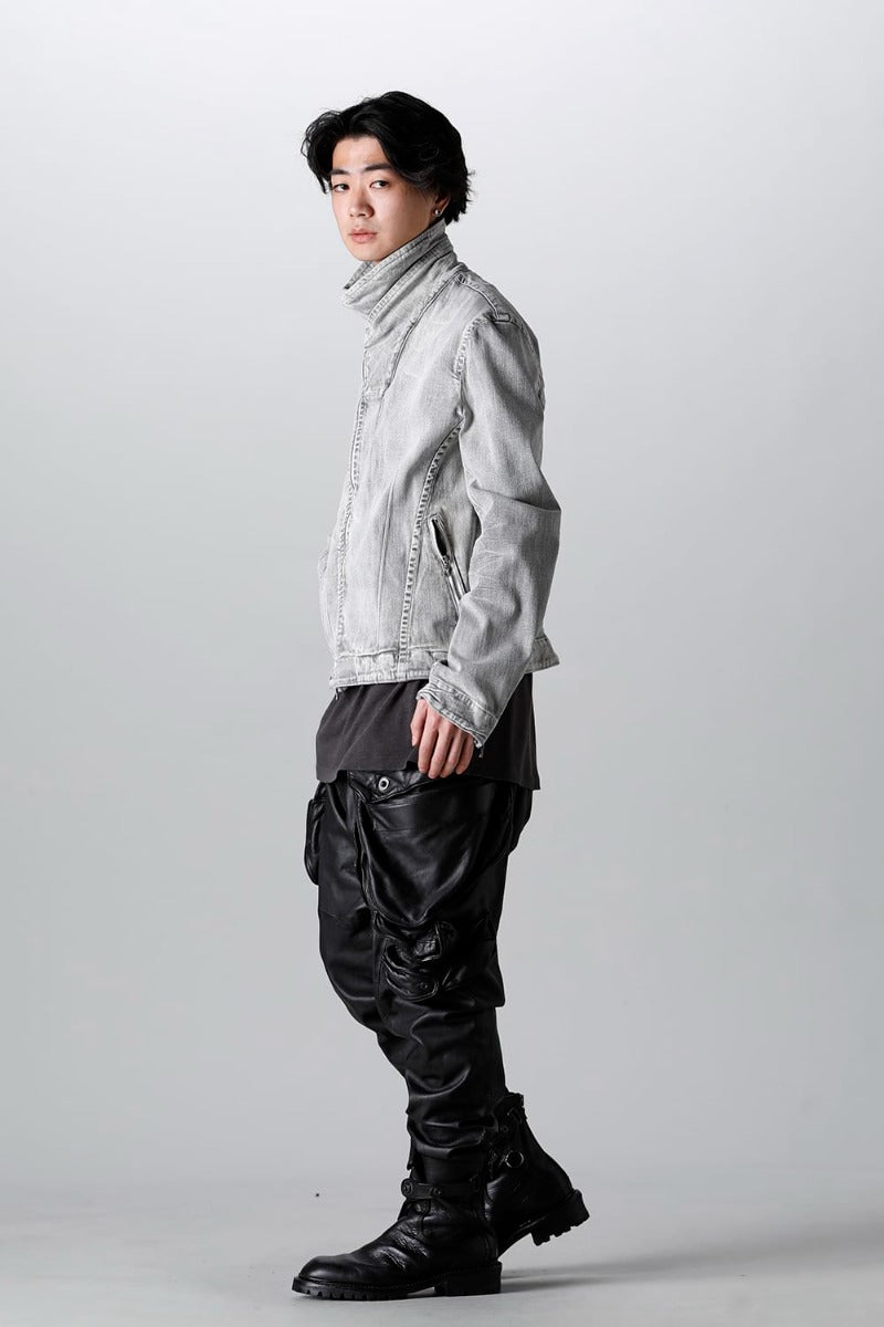 Lamb Leather Gas Mask Cargo Pants