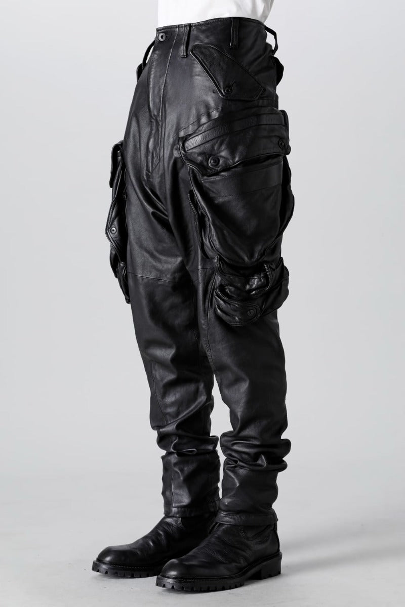 Lamb Leather Gas Mask Cargo Pants