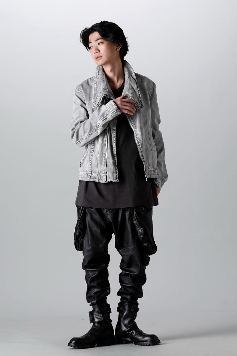 Lamb Leather Gas Mask Cargo Pants