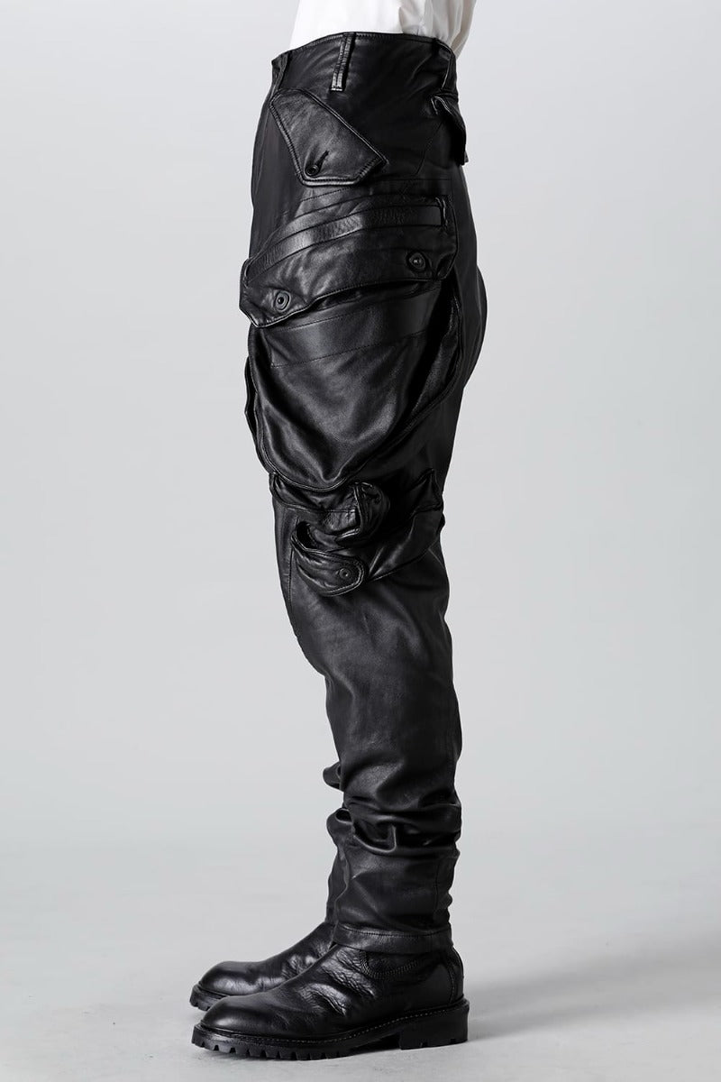 Lamb Leather Gas Mask Cargo Pants