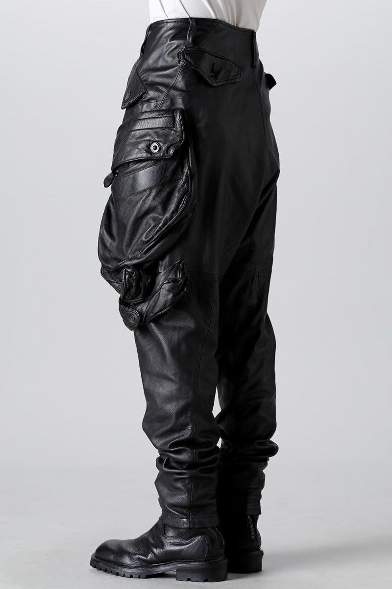 Lamb Leather Gas Mask Cargo Pants