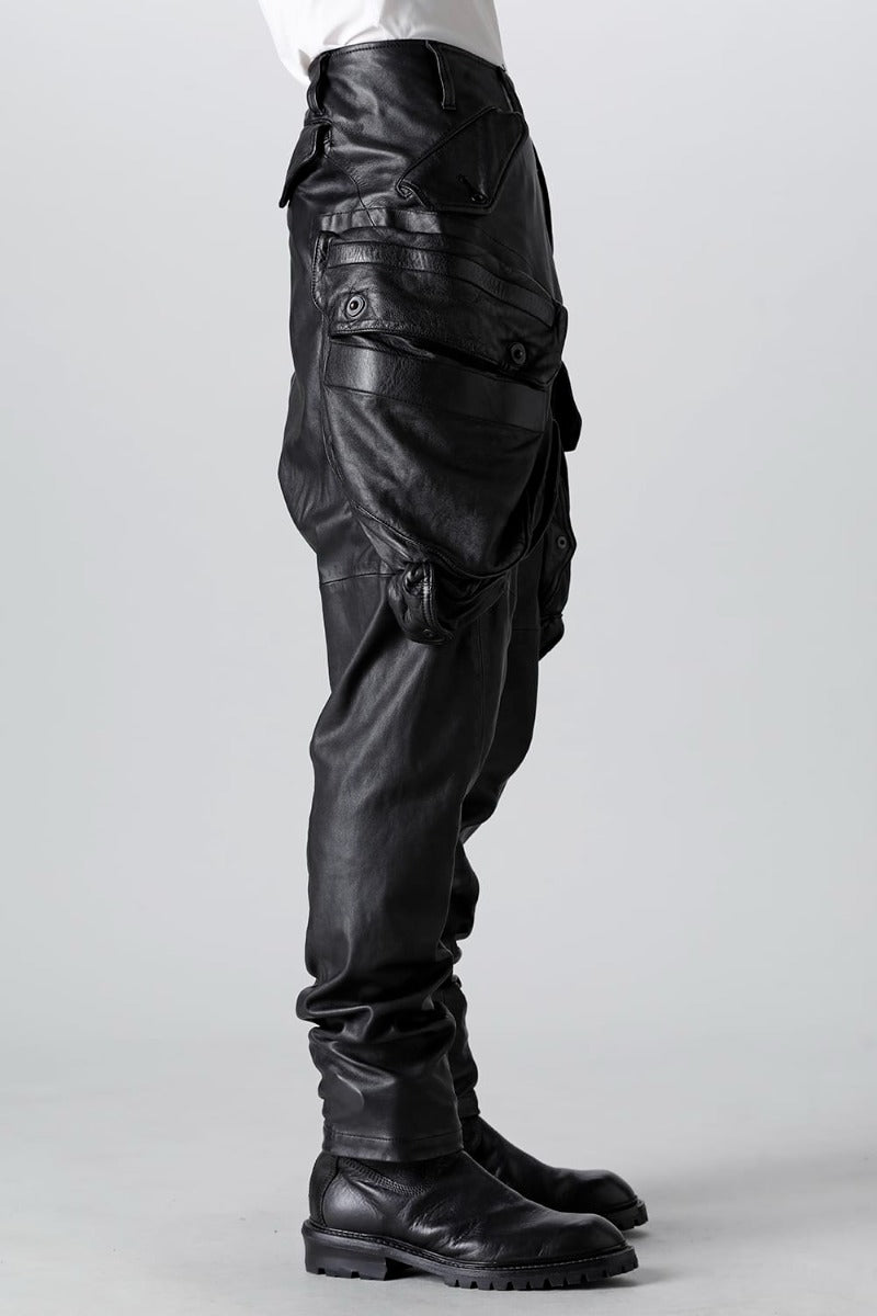 Lamb Leather Gas Mask Cargo Pants