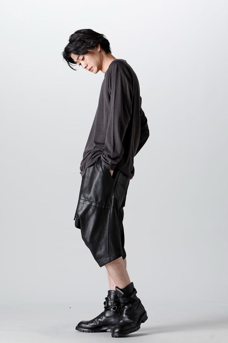 Cotton Sweat Coated Seamed Short Pants