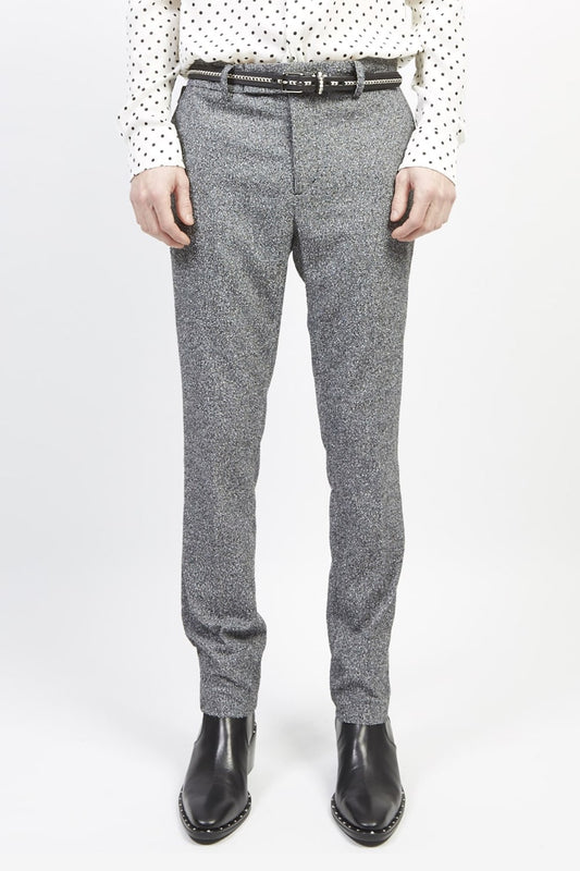 Loop yarn melange tweed slacks