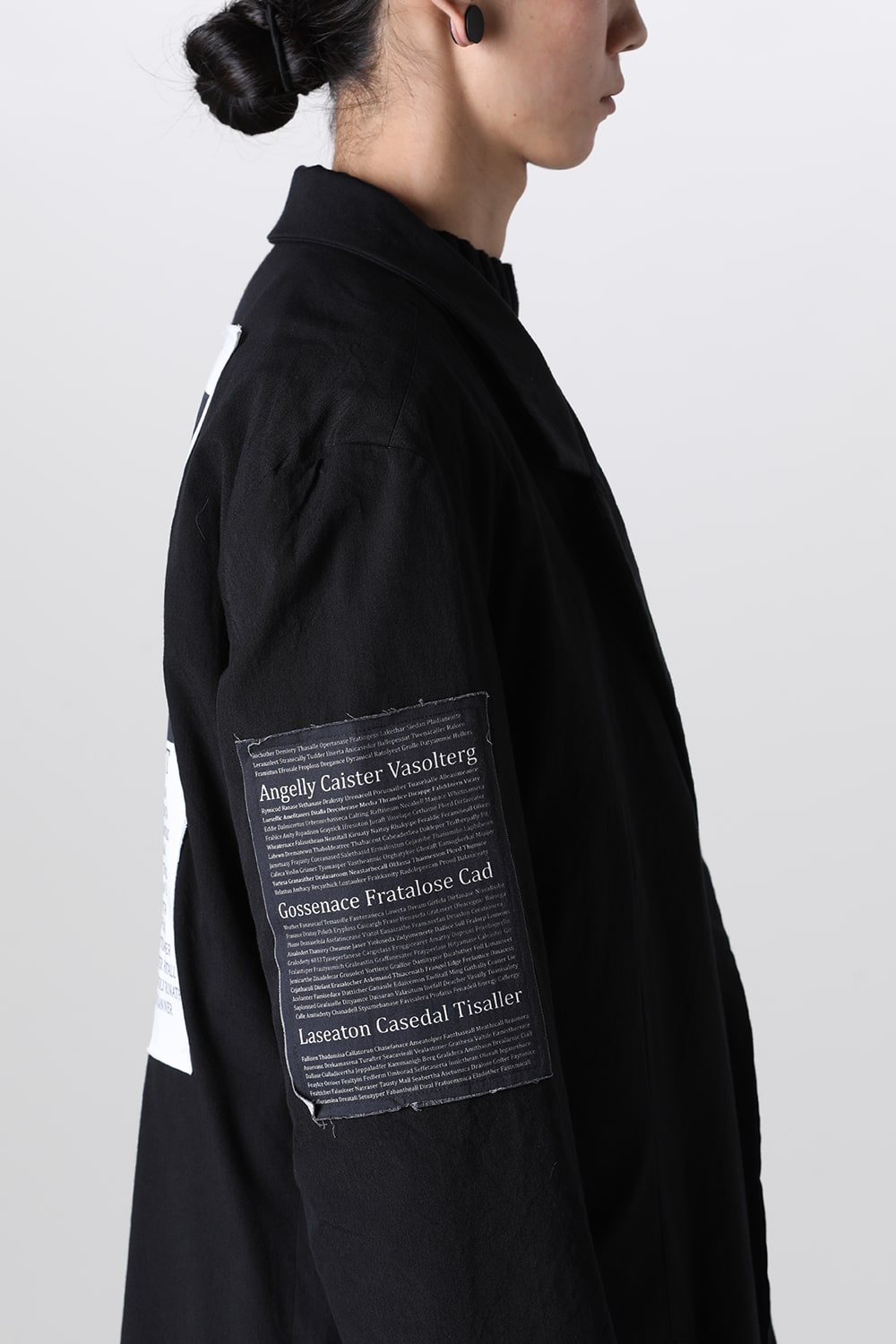 Oversized Long Jacket w/Printed Patches