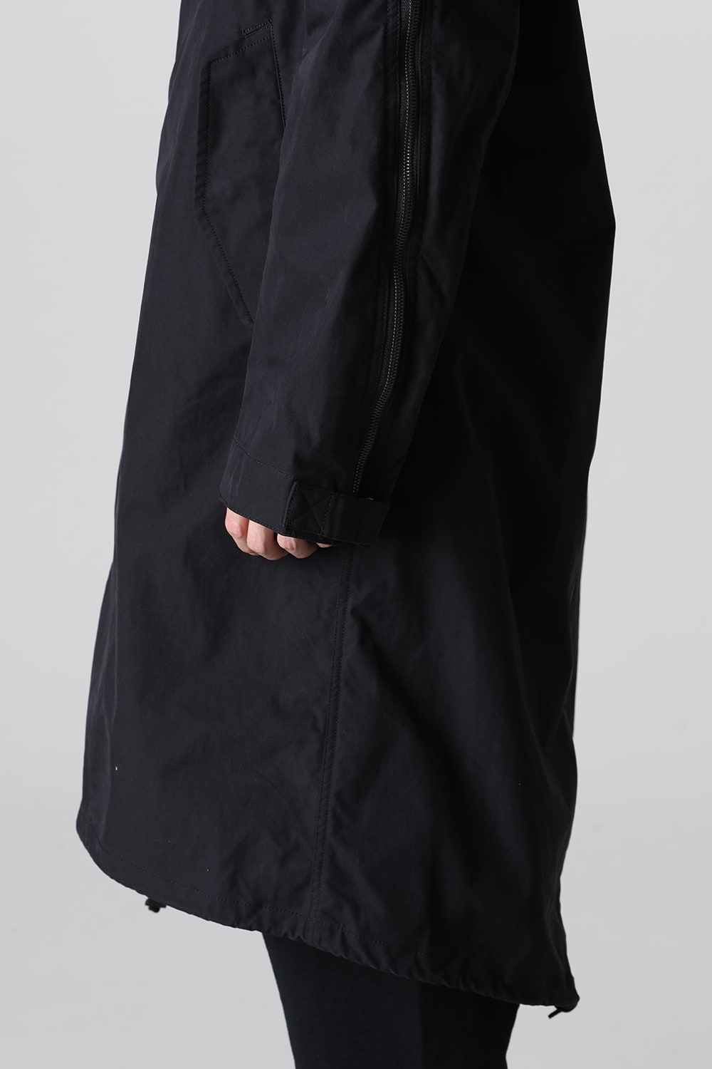 Multi Zip Military Hoodie Coat - Without Patches Black