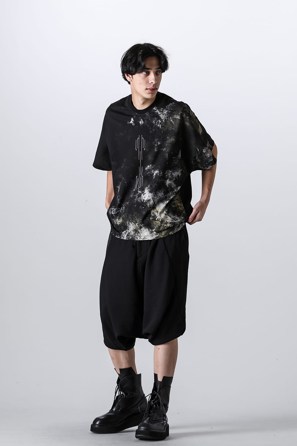 Cotton SZ Jersey Print T-Shirt Black