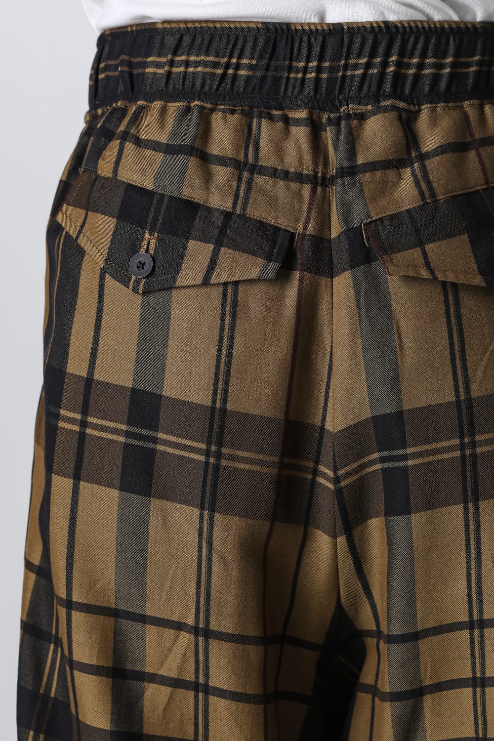 Rayon / Silk Check Jacquard Wide Easy Pants