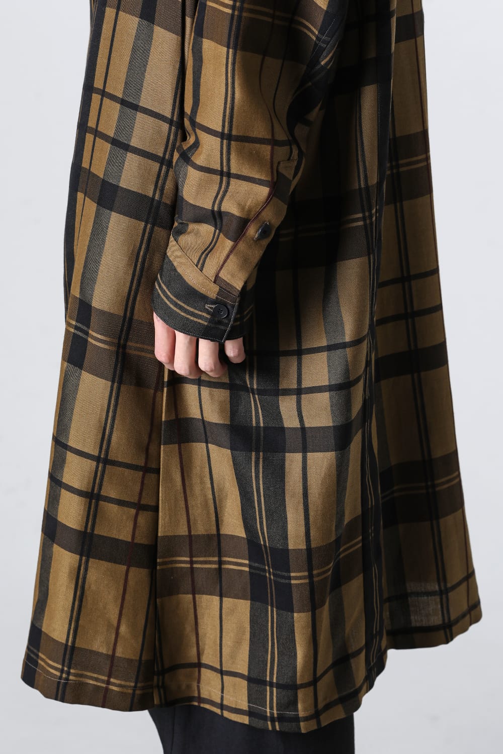 Rayon / Silk Check Jacquard Long Shirt