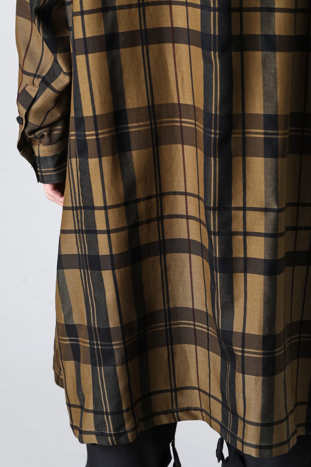 Rayon / Silk Check Jacquard Long Shirt