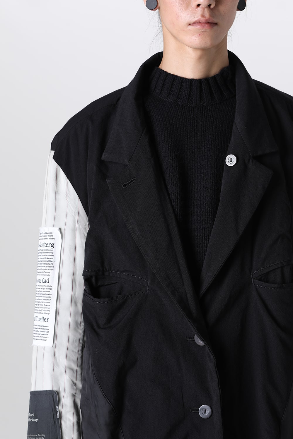 Oversized Long Jacket w/Printed Patches