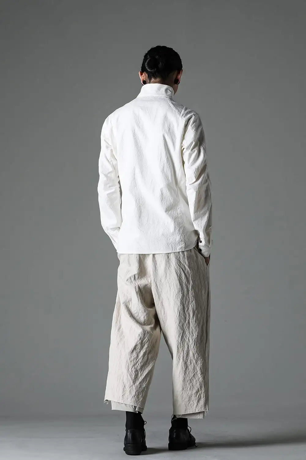 High neck shirt cotton / hemp