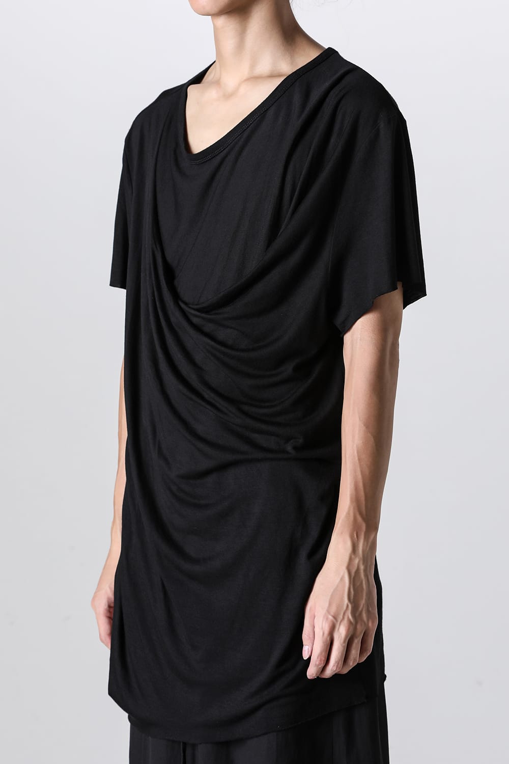 Rayon / Silk Jersey Drape Neck Cut & Sewn