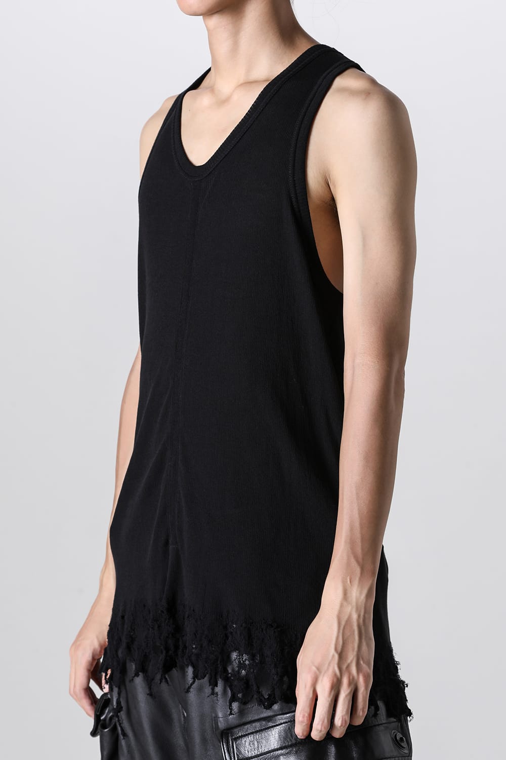 Cotton Rib Damage Tank Top