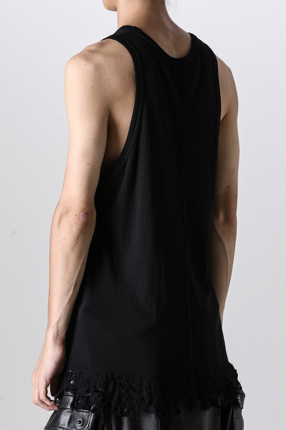 Cotton Rib Damage Tank Top