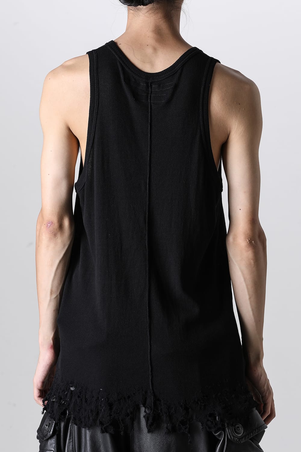 Cotton Rib Damage Tank Top