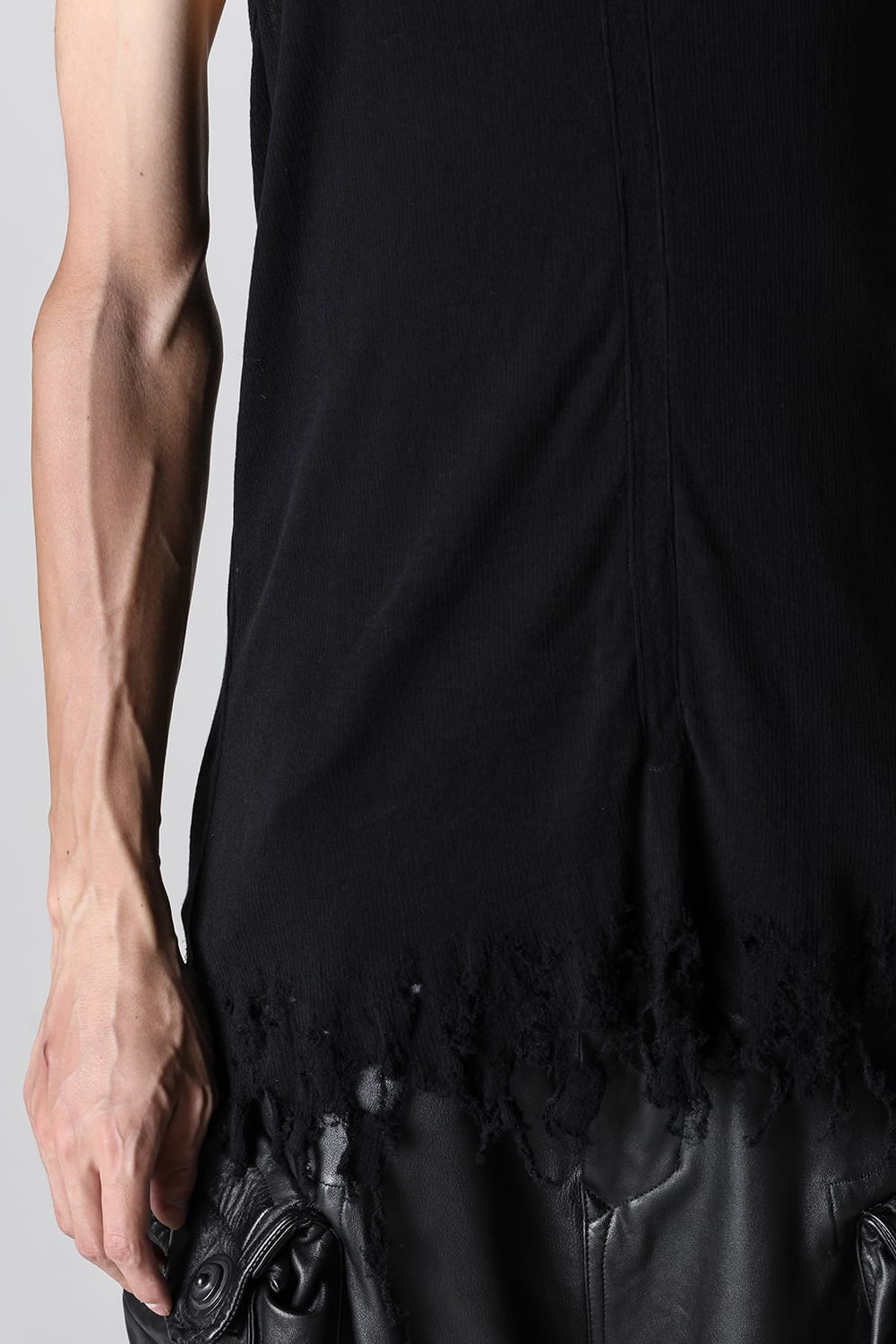 Cotton Rib Damage Tank Top