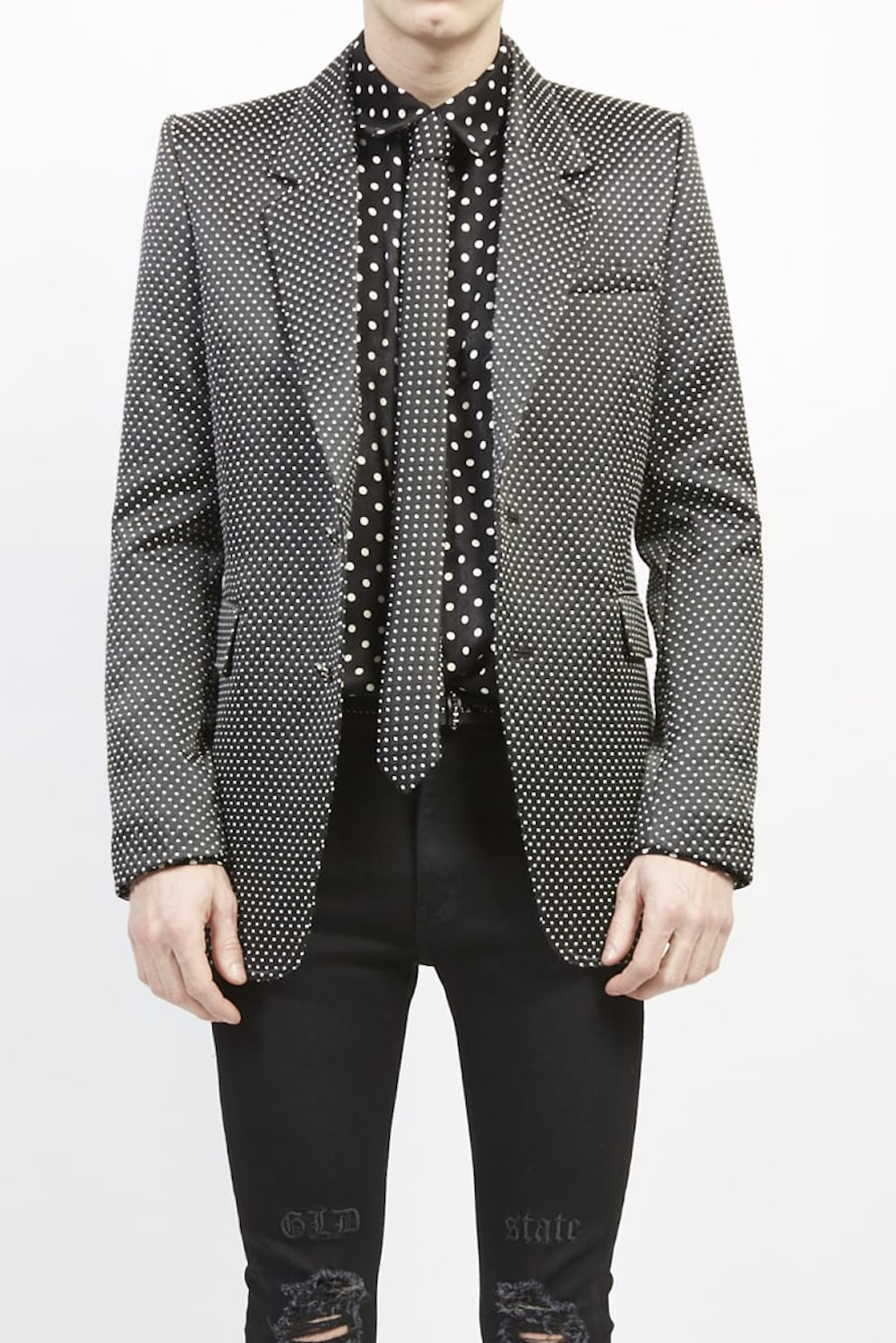 Dot jacquard 2B jacket