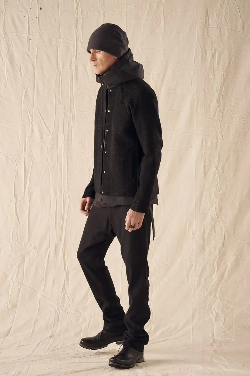 Hooded jacket Shetland wool