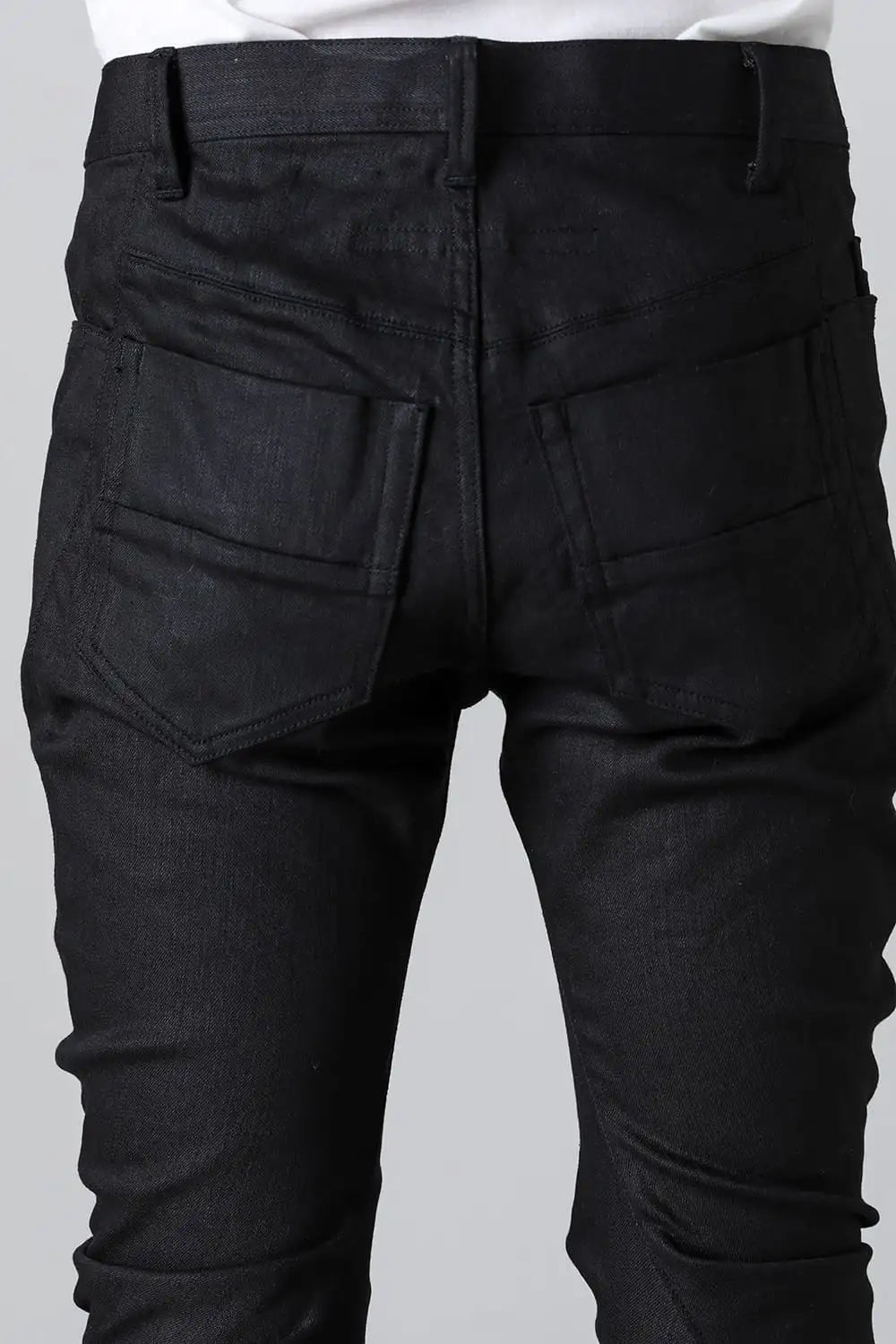 10.5oz Stretch Denim Skinny Pants Black