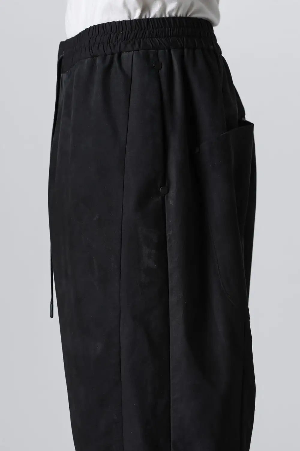 Relaxed pants soft nubuck cow leather Black