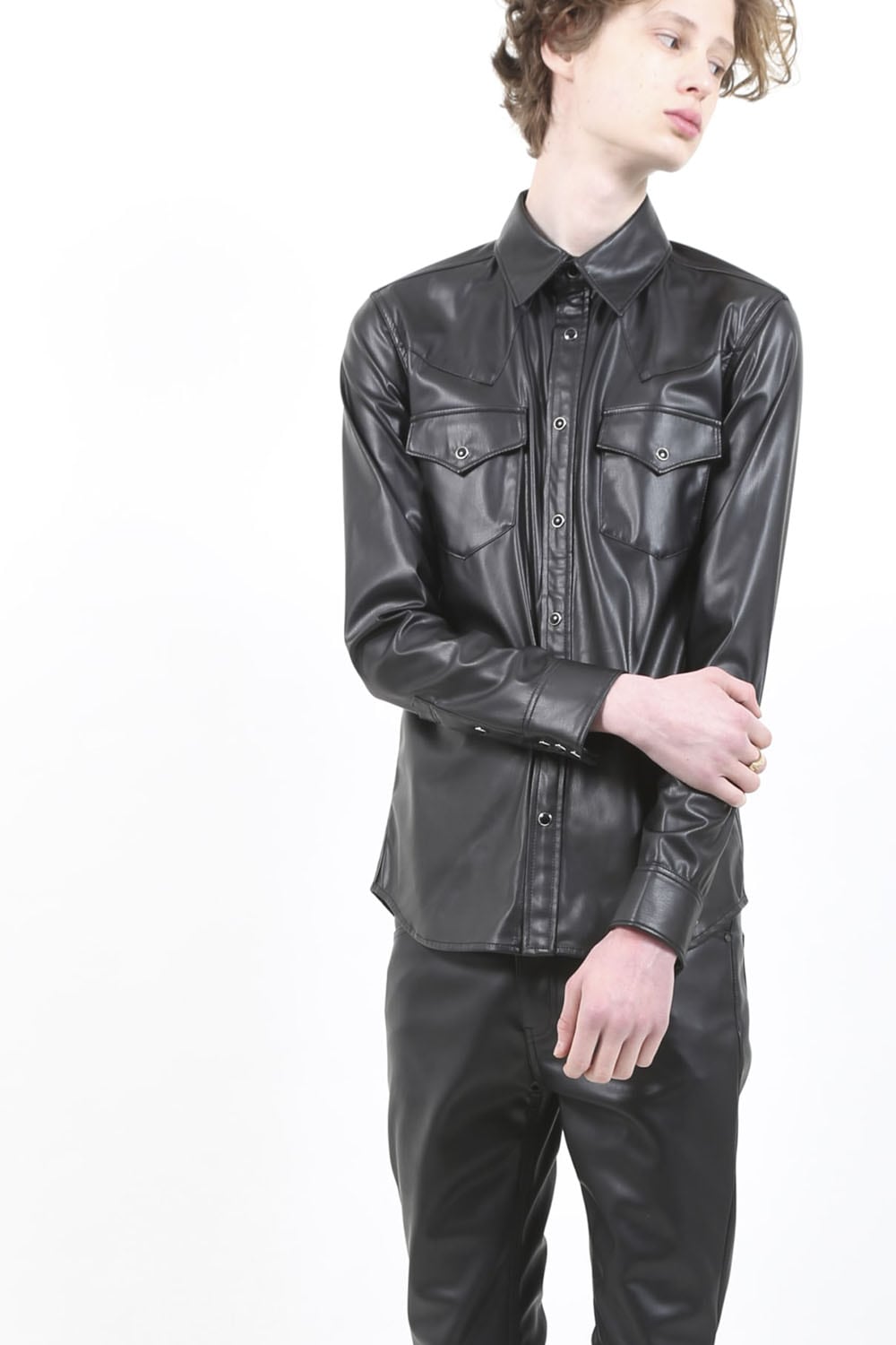 Fake Leather Shirt